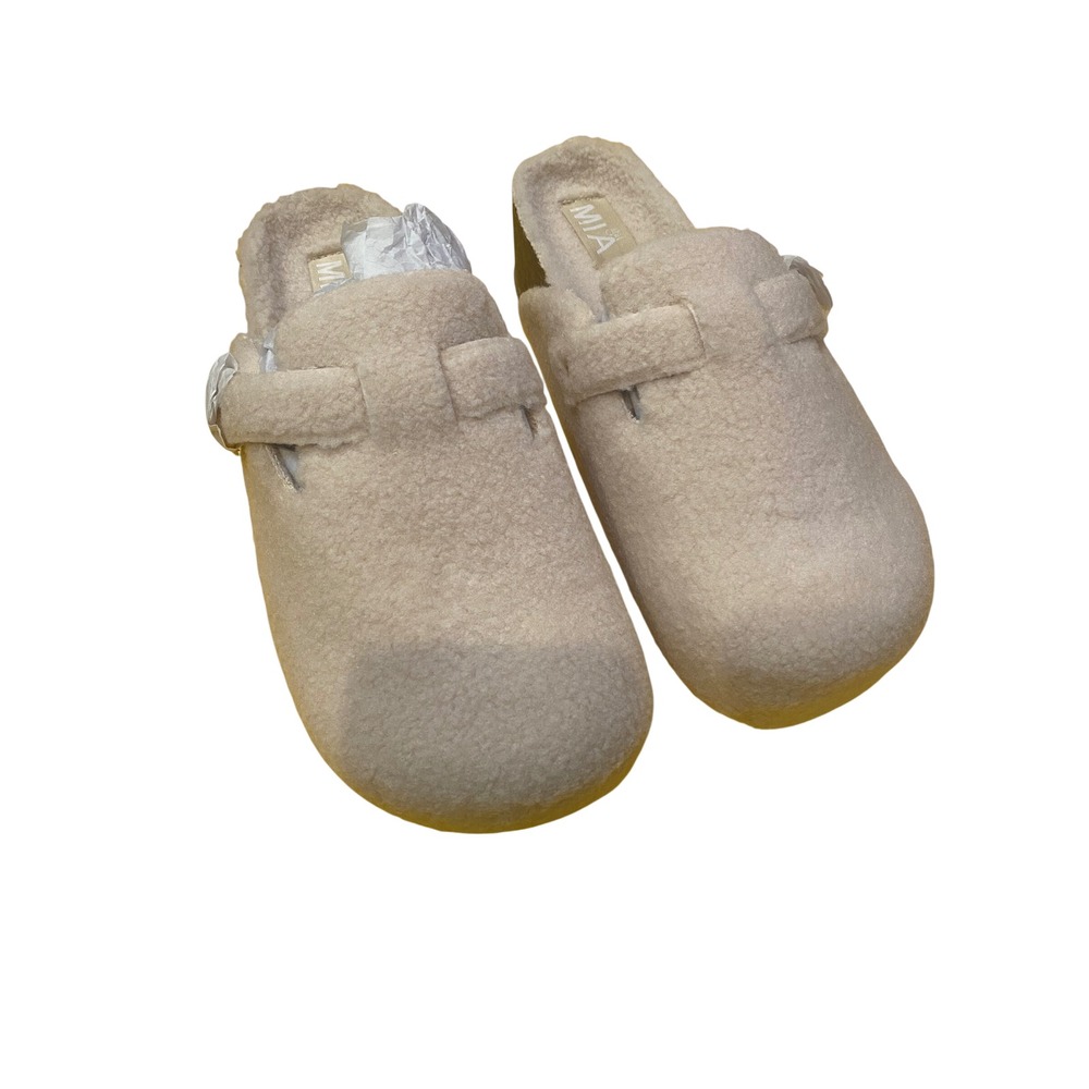 Girl MIA Andriy Natural Shearling Faux Fur Platform Clogs Size 8M GS1490805BMG